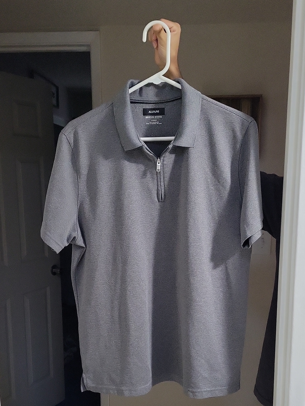 Alfani Men's Heather Gray Half-Zip Polo